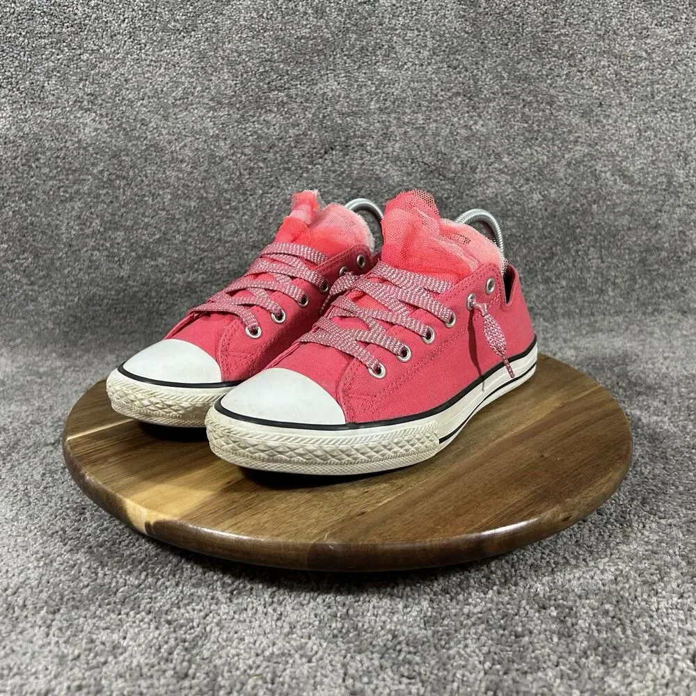 Converse All Star 640511F Junior Size 6 Hot Pink Tulle Double Tongue Shoes Used